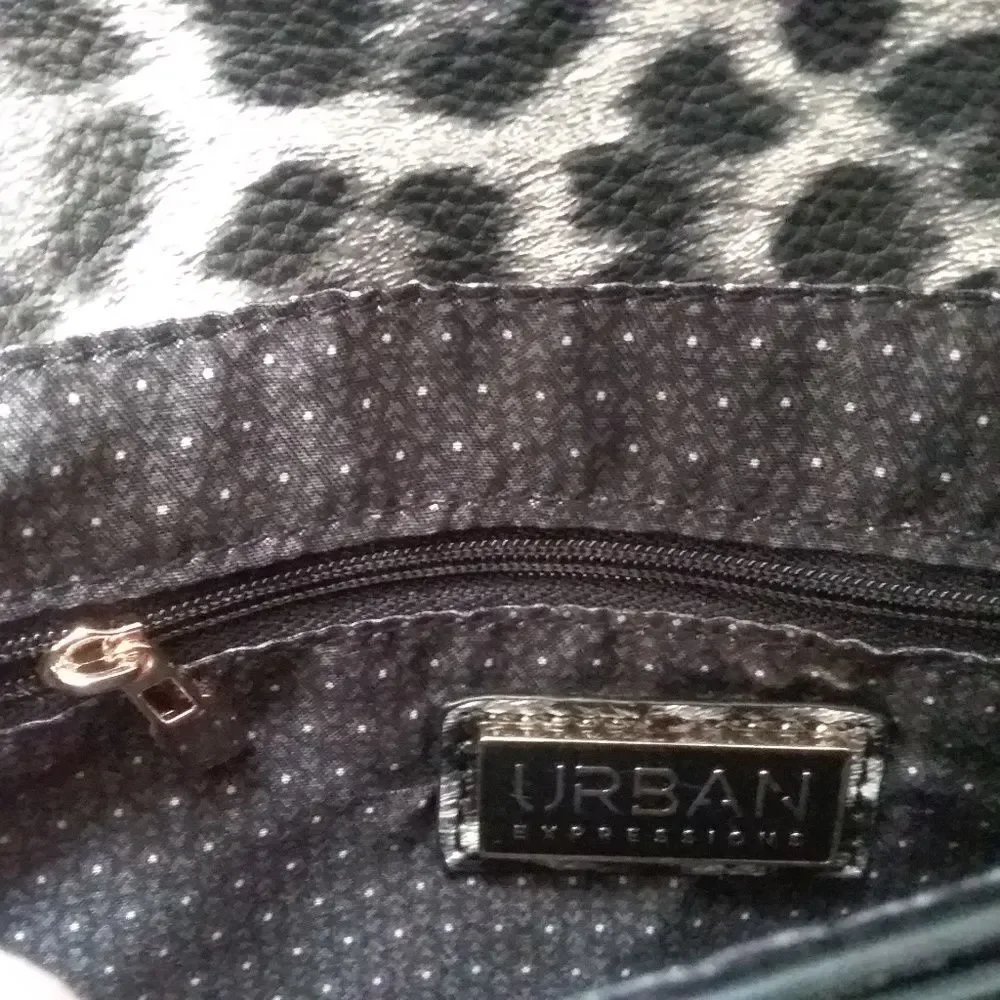 Urban Expressions Crossbody Clutch Convertible Leopard Snake Print Chain New OOS